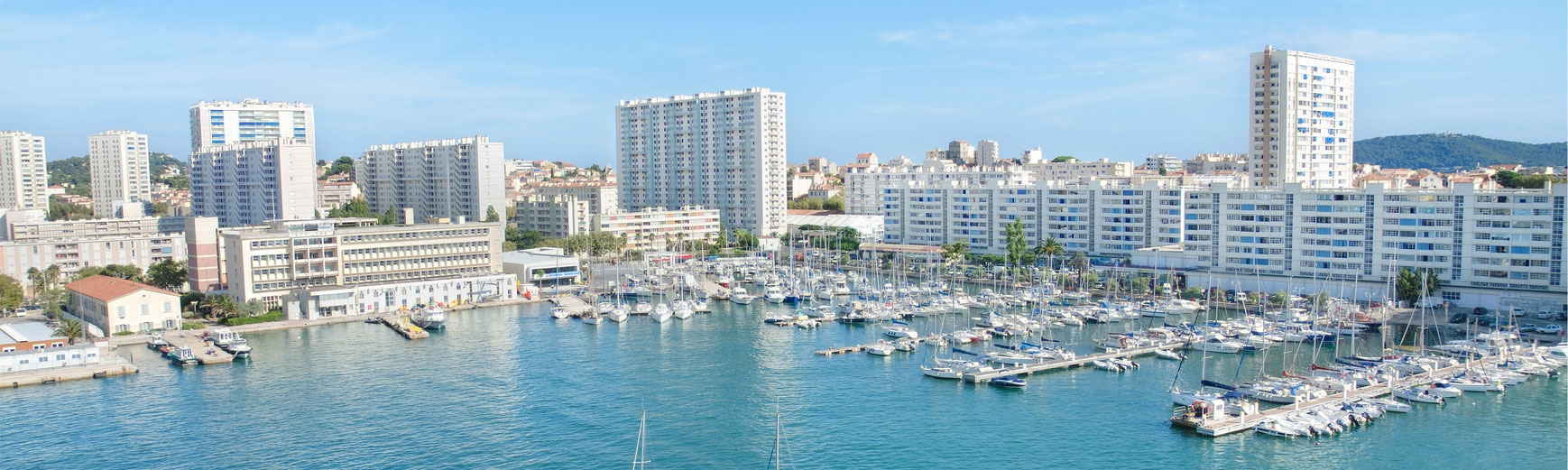 Toulon, Francia, vista panorámica del puerto