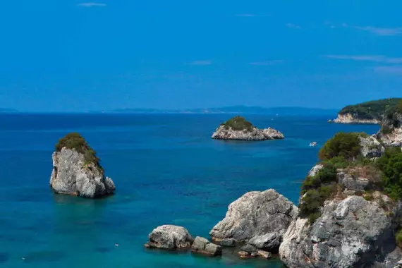 Igoumenitsa, Grecia, vista panorámica de la costa de Syvota