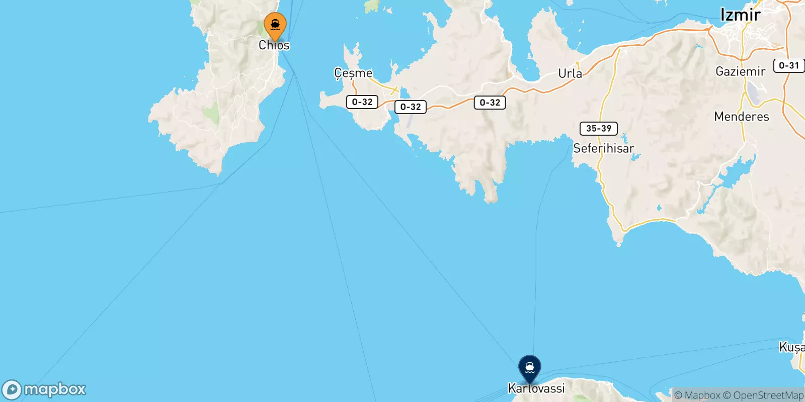 Ferries de Quios a Karlovassi (Samos)