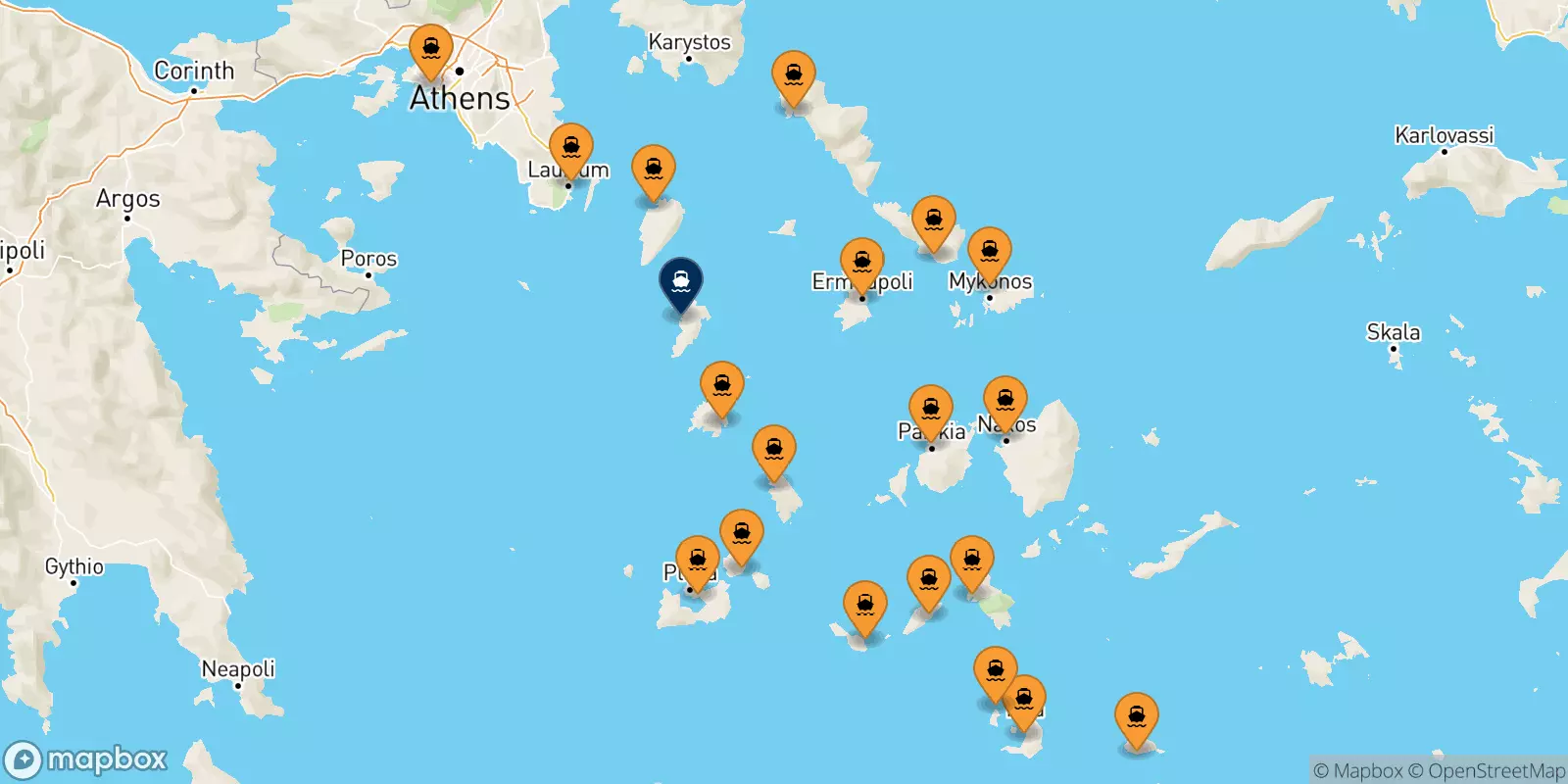 Ferries de Grecia a Kythnos