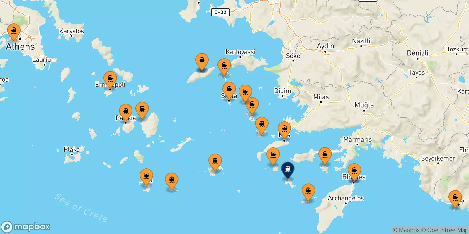 Ferries de Grecia a Tilos