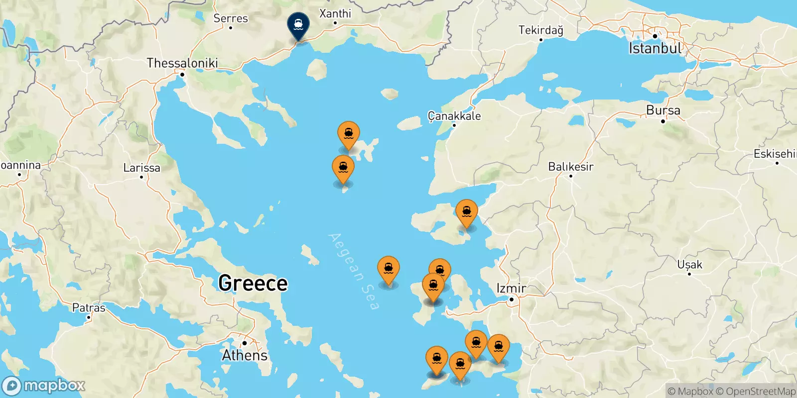 Ferries de Islas Del Egeo a Kavala