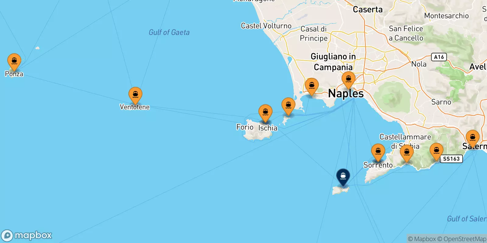 Ferries de Italia a Golfo De Nápoles