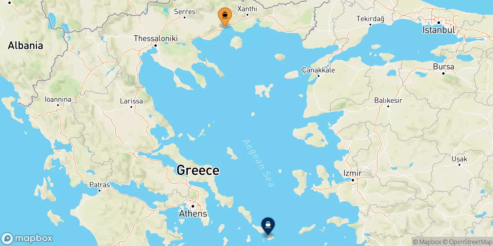 Ferries de Kavala a Mykonos