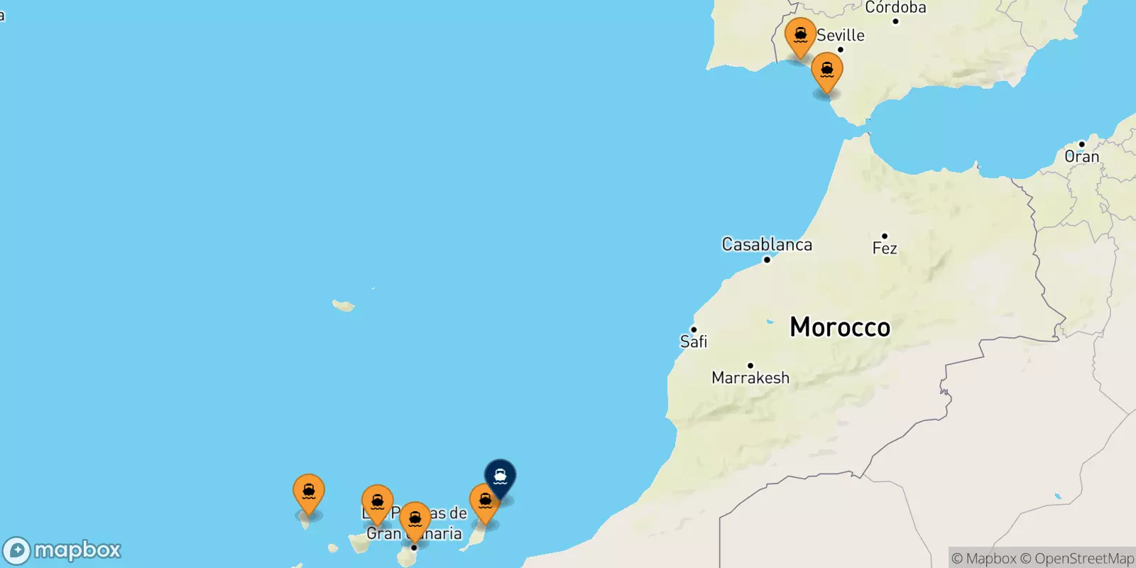 Ferries de España a Arrecife (Lanzarote)