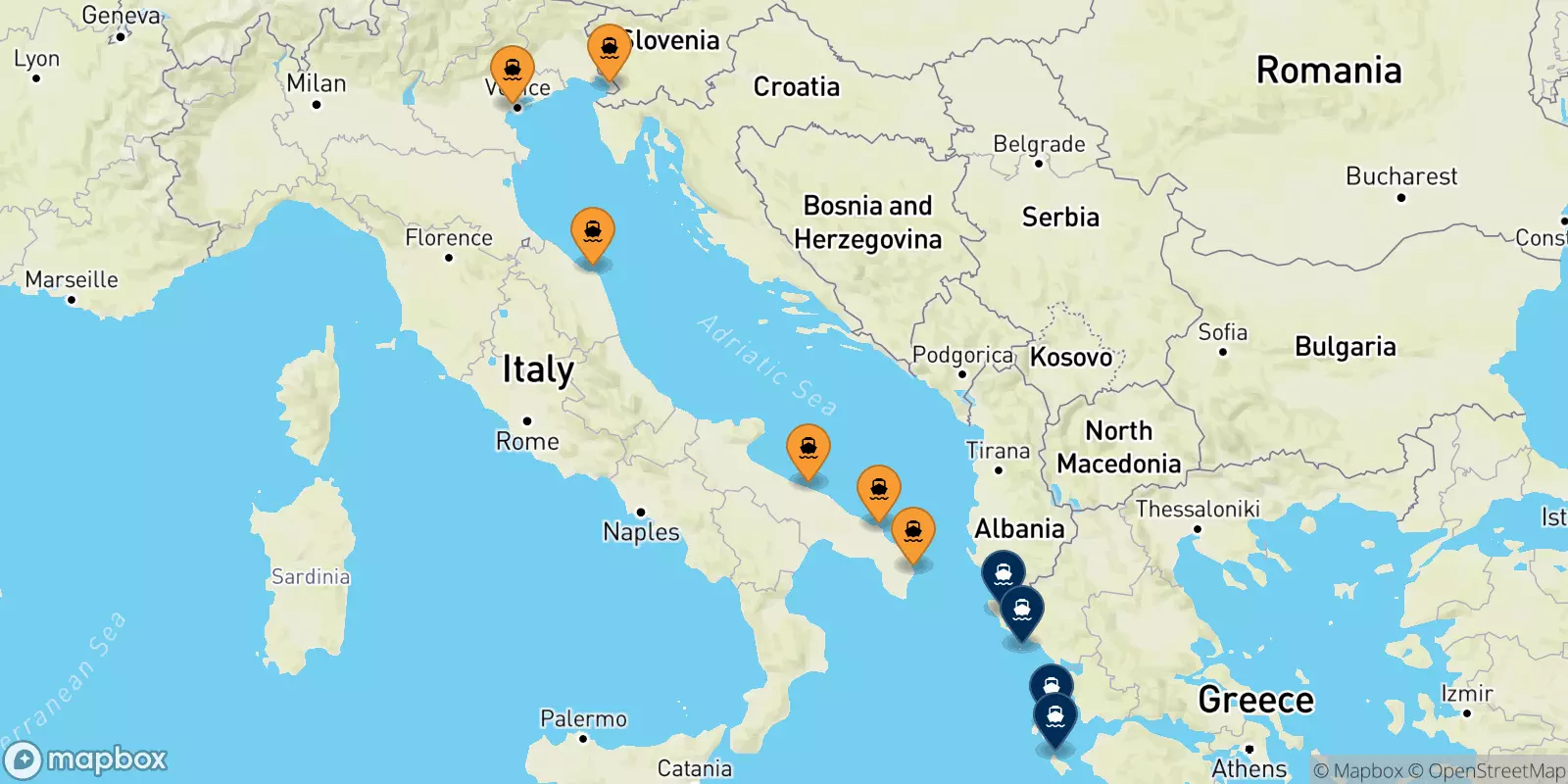 Ferries de Italia a Islas Jonicas