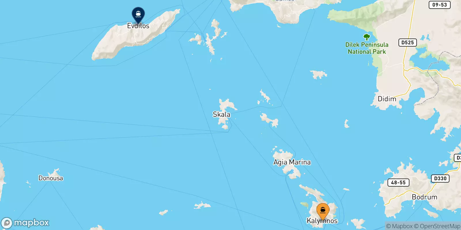 Ferries de Kalymnos a Evdilos (Ikaria)