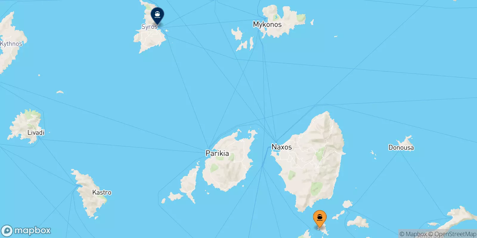 Ferries de Schinoussa a Syros