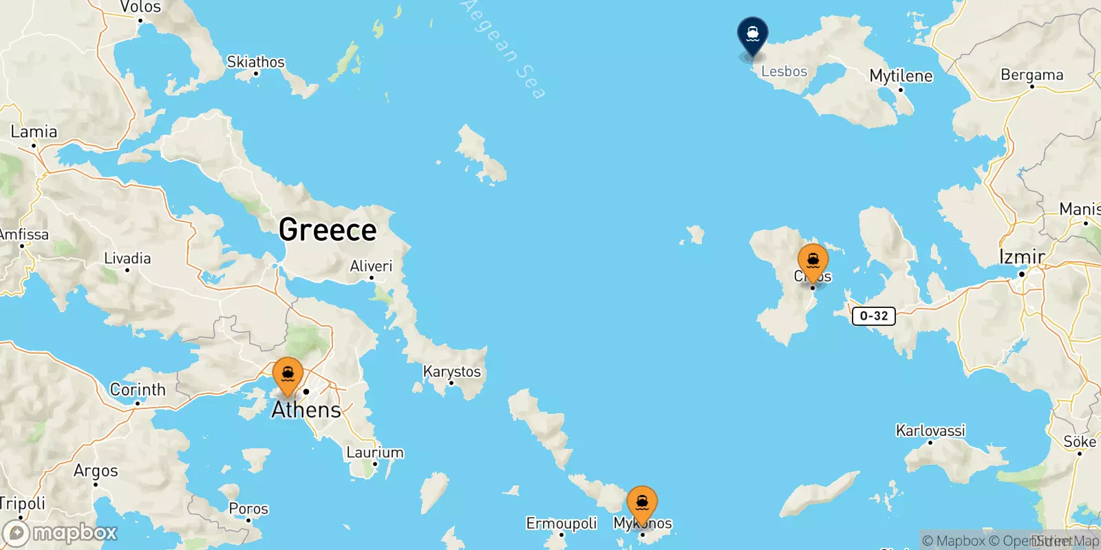 Ferries de Grecia a Sigri (Lesvos)