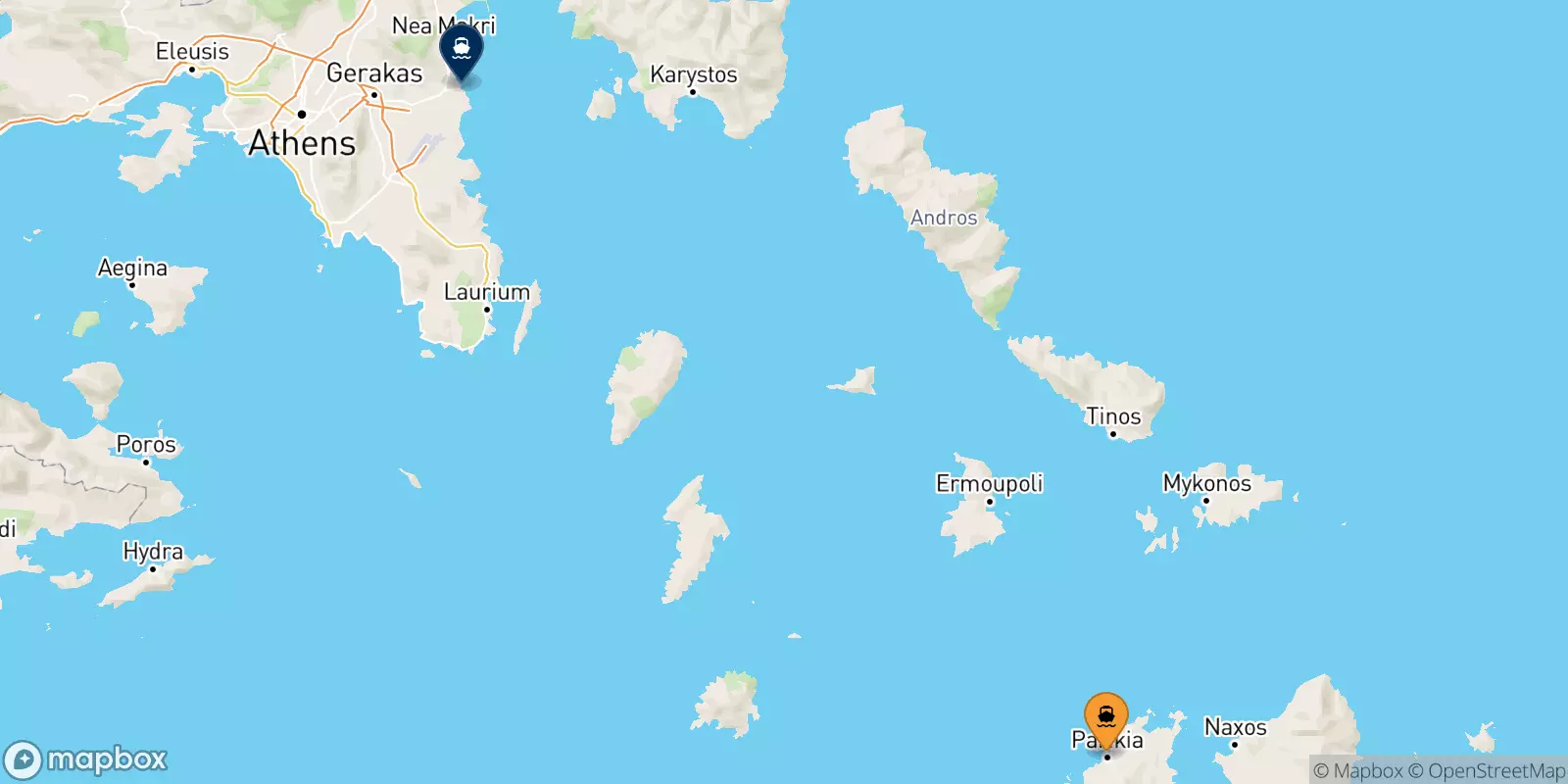 Ferries de Paros a Rafina