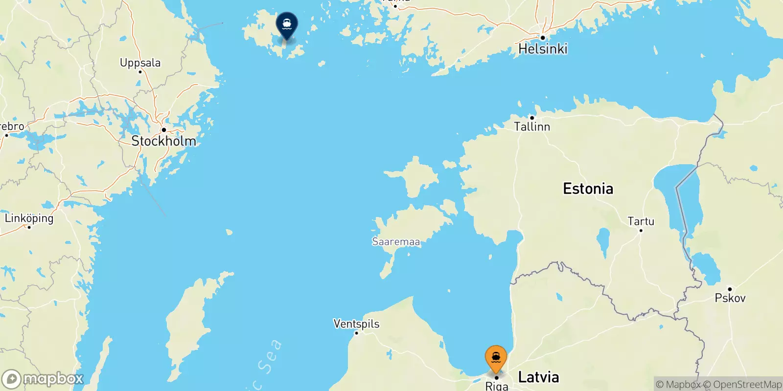 Ferries de Letonia a Langnäs